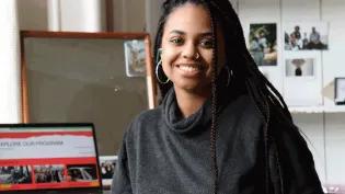 Sofia Aklog logging on to Sundance