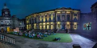 Outdoor cinema in the Old College Quad