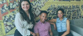 Playwriting students pre-viewing work at Traverse Theatre