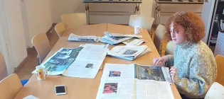 Rosie at work in the Fritz-Hüser-Institut
