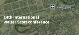 a vintage map of Edinburgh with event title and LLC logo overlaid