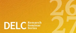 a yellow background with a patterned background evoking hills on a map, with 2627 and seminar series title overlaid