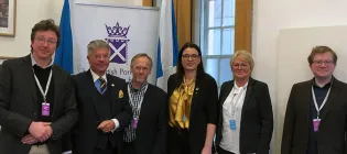 Photo of Nordic Council delegation with colleagues from Scandinavian Studies