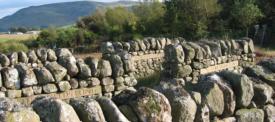 The garden of the concrete poet Ian Hamilton Finlay in the Scottish Borders