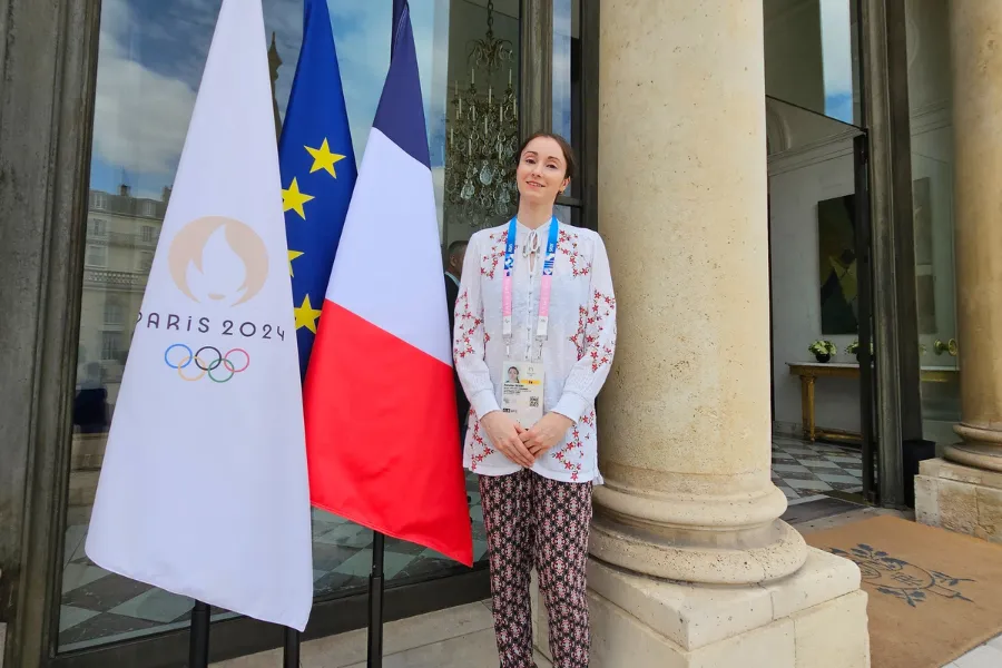 Natalie at the international journalists' reception ahead of the 2024 Olympic Games