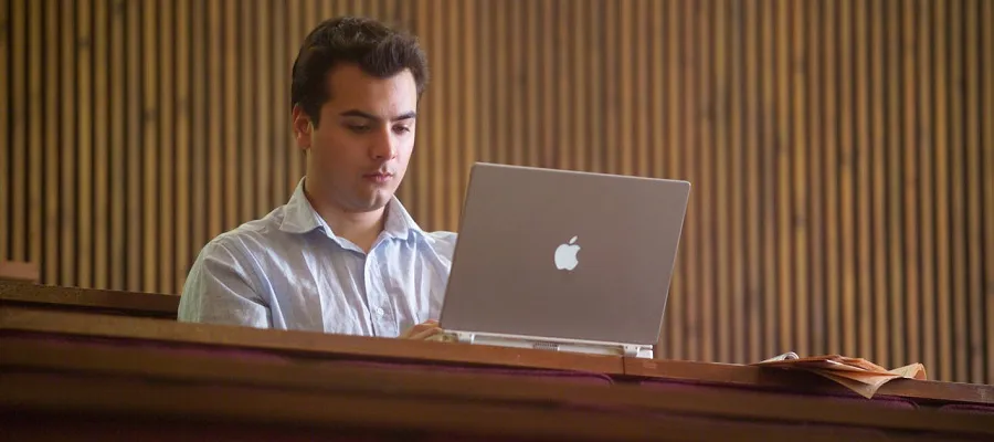 Student on laptop
