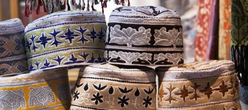Hats on a market stall