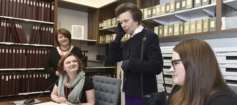 Photo of Princess Royal with students