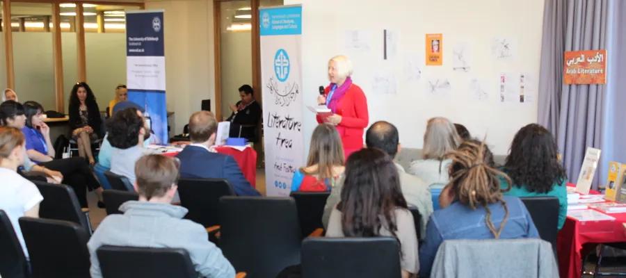 Speakers at the Edinburgh Arab Festival
