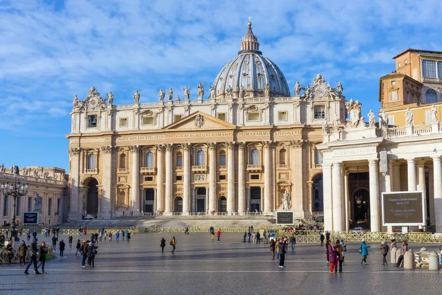 St. Peter's Basilica facade in Rome, Italy