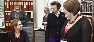 Photo of visitors to the School of Scottish Studies Archives