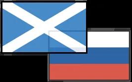Scottish and Russian flags