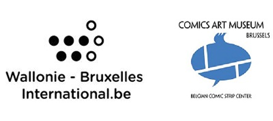 Wallonie-Bruxelles International.be, Comics Art Museum Brussels, Belgian Comic Strip Centre logos