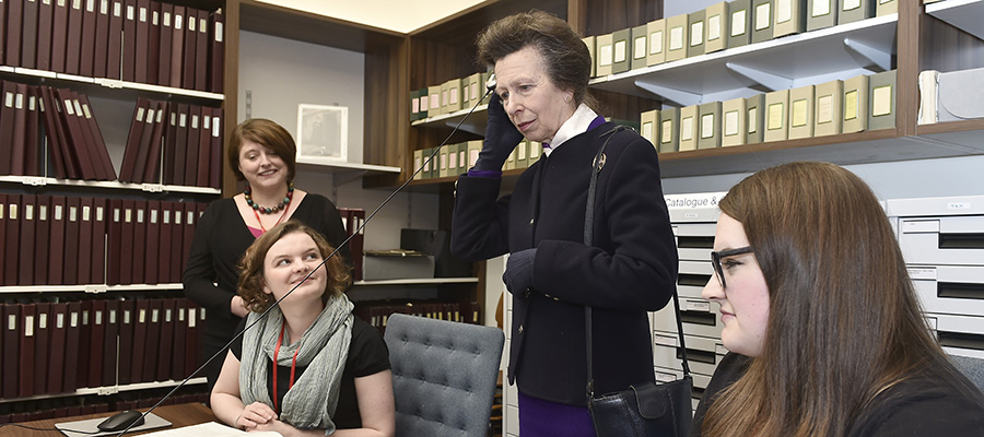 Photo of Princess Royal with students