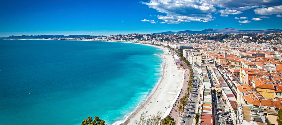 The beach at Nice in France