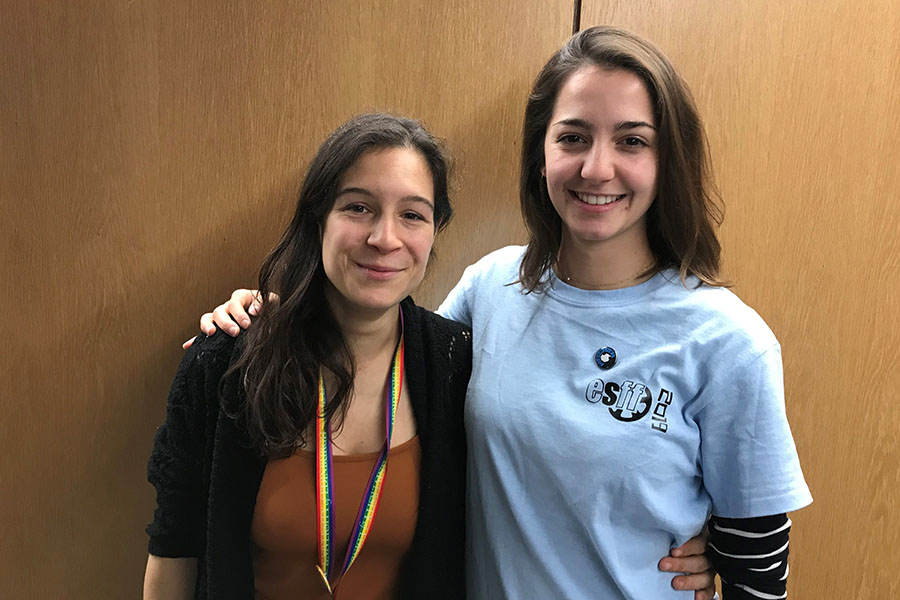 Photo of festival volunteers Laura and Tessa