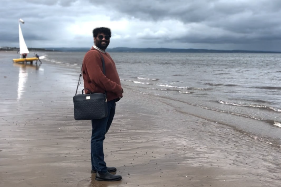 Saad Siddiqui on Portobello Beach in Edinburgh