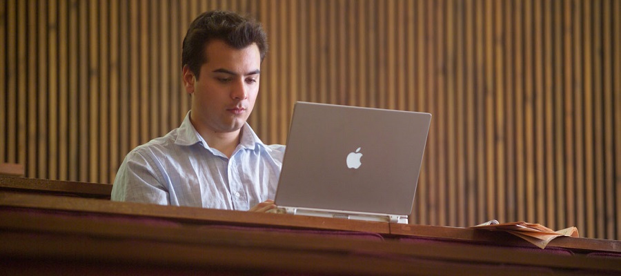 Student on laptop